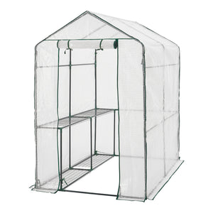 Gewächshaus Oosterhout mit Ablagen 120x186x190cm Transparent [en.casa] - premiumXL