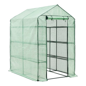Gewächshaus Vale mit Ablagen 120x170x194cm Grün [en.casa] - premiumXL