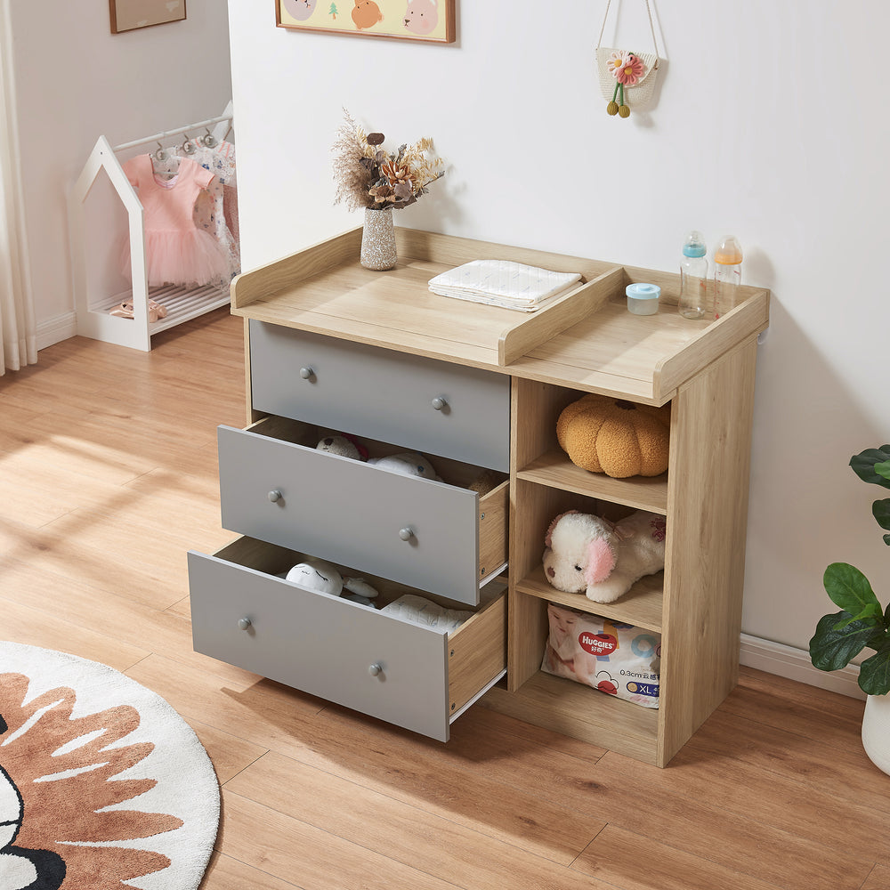 Wickelkommode Beldinupp mit Wickelaufsatz [en.casa]