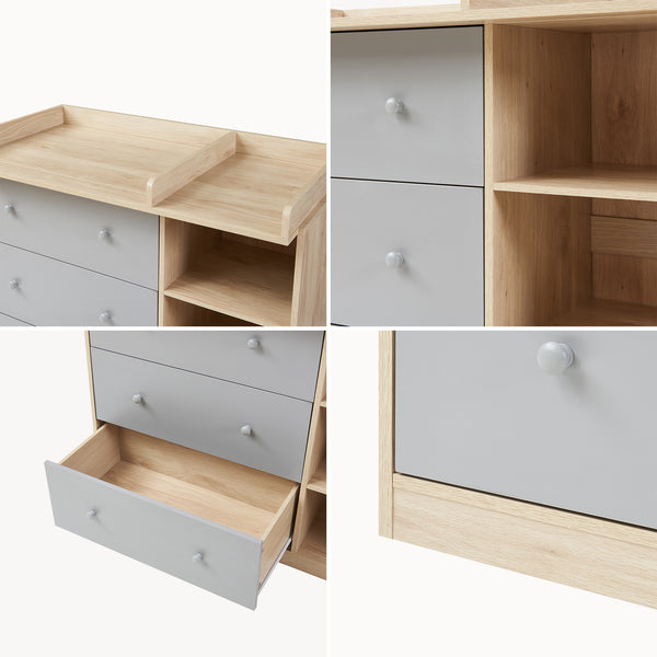 Wickelkommode Beldinupp mit Wickelaufsatz [en.casa]