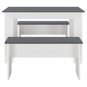Tisch- und Bank Set 110x70 cm in versch. Farben en.casa