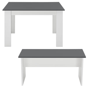 Tisch- und Bank Set 110x70 cm in versch. Farben en.casa