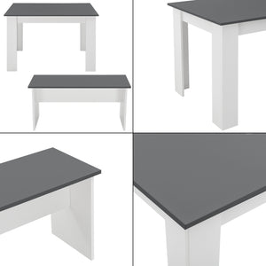 Tisch- und Bank Set 110x70 cm in versch. Farben en.casa