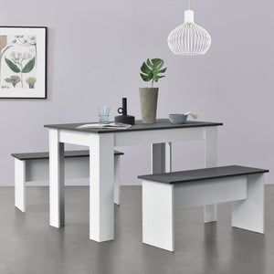 Tisch- und Bank Set 110x70 cm in versch. Farben en.casa