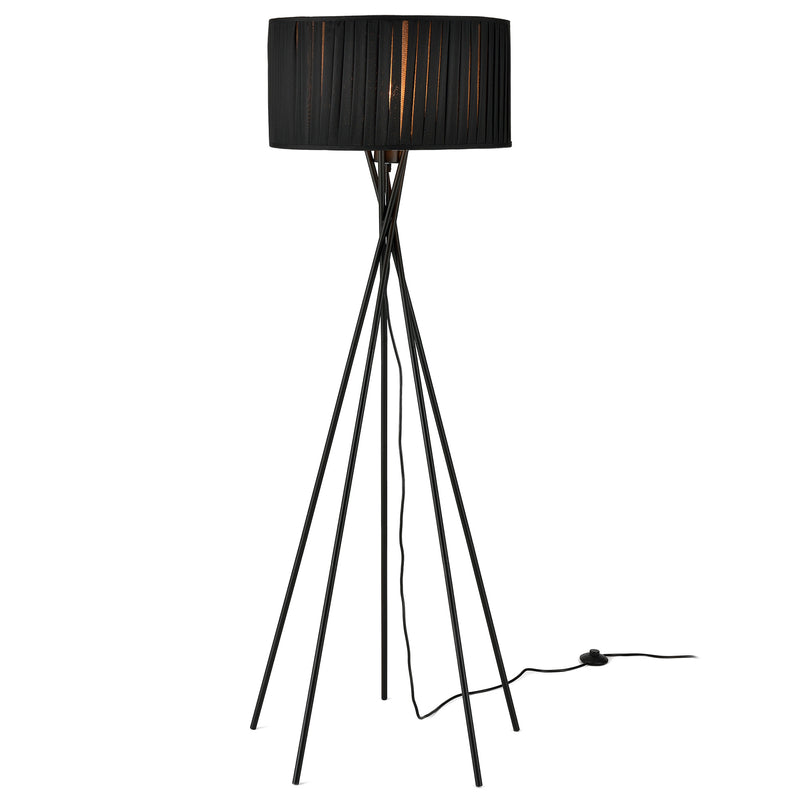 Maßskizze Stehleuchte Black Mikado 1x E27 48x155 cm Schwarz lux.pro
