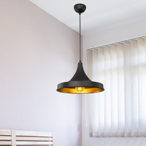 Hängeleuchte Bamber Bridge 22,5 x 32,5 cm 1-flammig Schwarz / Messingfarben [lux.pro]
