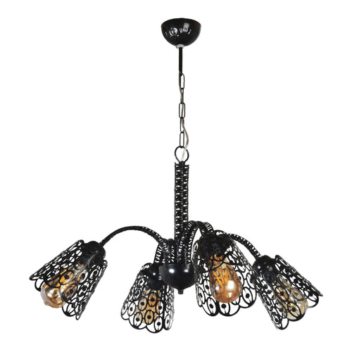 Hängeleuchte Garforth Schwarz 3/4-flammig [lux.pro]
