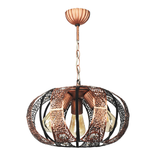 Hängeleuchte Harpenden 3 x E27 Kupferfarben [lux.pro]