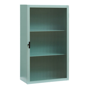 Hängeschrank Zundert mit geriffelter Glastür 60x35x15 cm Stahl [en.casa]