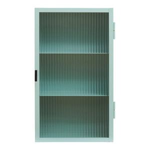 Hängeschrank Zundert mit geriffelter Glastür 60x35x15 cm Stahl [en.casa]