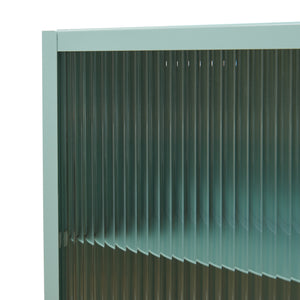 Hängeschrank Zundert mit geriffelter Glastür 60x35x15 cm Stahl [en.casa]