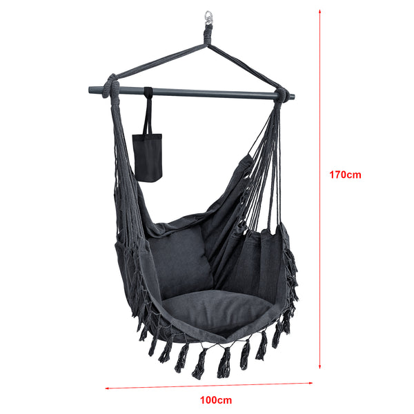 Hängesessel Aranga Max. 120 kg mit 2 Kissen in versch. Farben [en.casa]