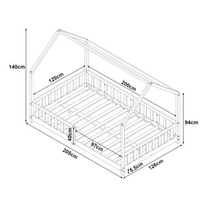Hausbett Hesel mit Matratze und Rausfallschutz [en.casa]