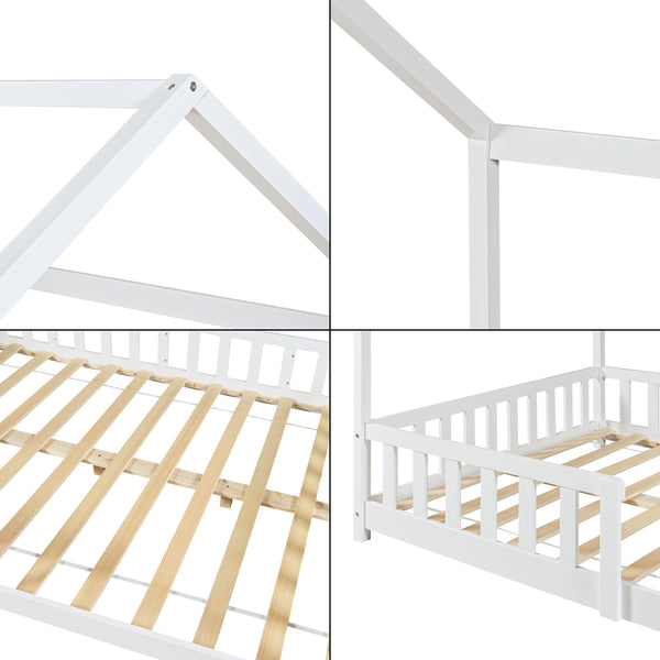 Hausbett Hesel mit Matratze und Rausfallschutz [en.casa]