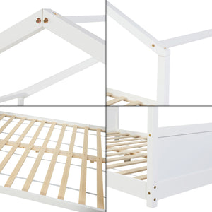 Hausbett Simo Kiefernholz Weiß [en.casa]