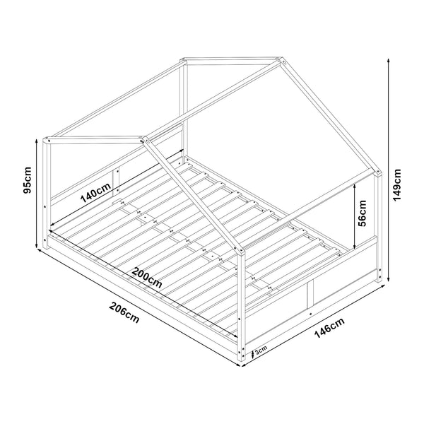 Hausbett Simo mit Matratze Weiß [en.casa]