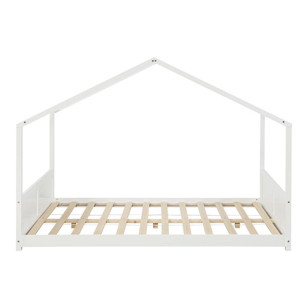 Hausbett Simo mit Matratze Weiß [en.casa]