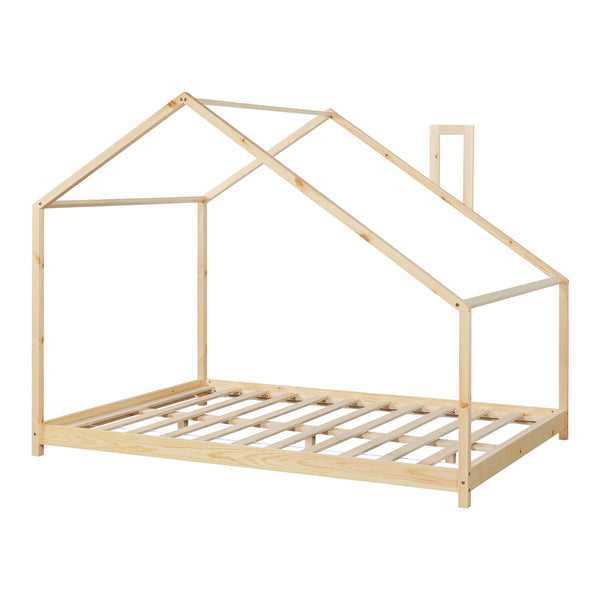 Hausbett Siuntio Kiefernholz Natur [en.casa]