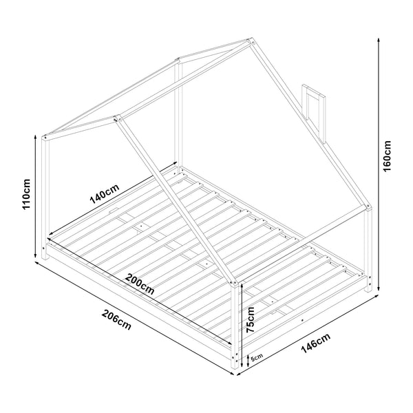 Hausbett Siuntio Kiefernholz Natur [en.casa]