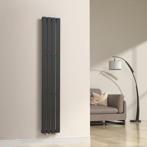 Designheizkörper Nore Schwarz 180x30cm Einlagig 598W [neu.haus]