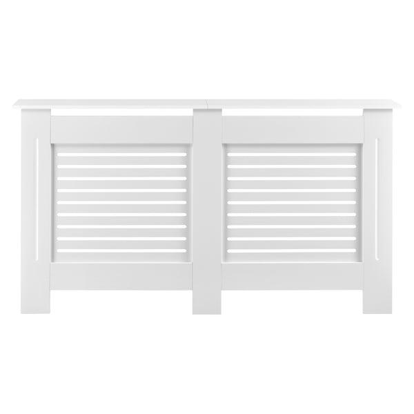 Heizkörperverkleidung Charleston mit Ablage Lamellenoptik Weiß en.casa