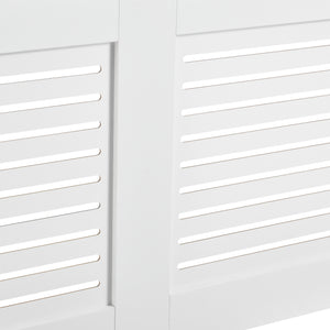 Heizkörperverkleidung Charleston mit Ablage Lamellenoptik Weiß en.casa