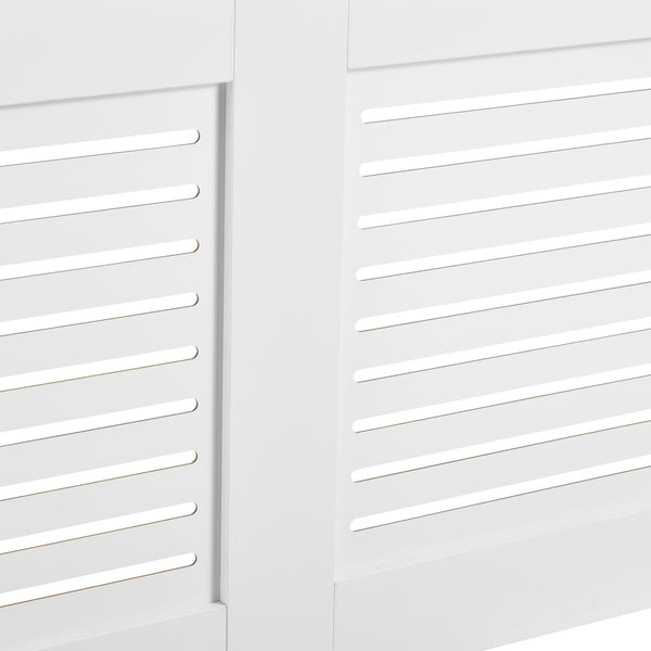 Heizkörperverkleidung Charleston mit Ablage Lamellenoptik Weiß en.casa