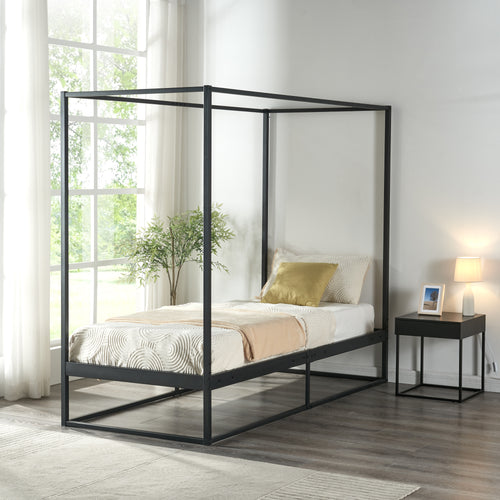 Himmelbett Kristianstad Metall Schwarz in versch. Größen [en.casa] - premiumXL