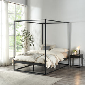 Himmelbett Kristianstad Metall Schwarz in versch. Größen [en.casa] - premiumXL