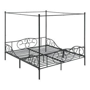 Himmelbett Finström Metall Bettrahmen mit Lattenrost in versch. Farben u. Größen en.casa