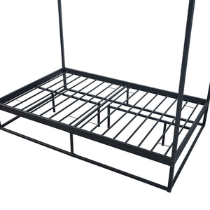 Himmelbett Kristianstad Metall Schwarz in versch. Größen [en.casa]