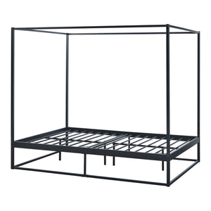 Himmelbett Kristianstad Metall Schwarz in versch. Größen [en.casa]