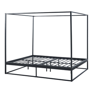 Himmelbett Kristianstad Metall Schwarz in versch. Größen [en.casa]