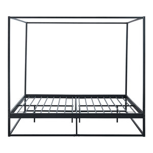 Himmelbett Kristianstad Metall Schwarz in versch. Größen [en.casa]