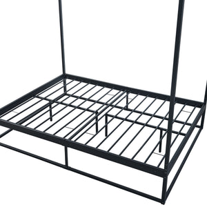 Himmelbett Kristianstad mit Matratze Schwarz in versch. Größen [en.casa]