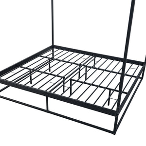 Himmelbett Kristianstad mit Matratze Schwarz in versch. Größen [en.casa]