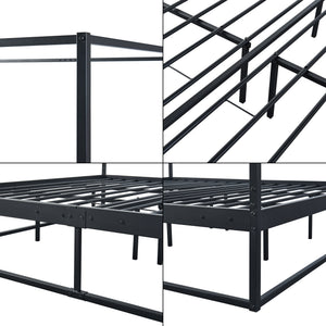 Himmelbett Kristianstad mit Matratze Schwarz in versch. Größen [en.casa]