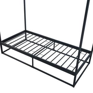 Himmelbett Kristianstad mit Matratze Schwarz in versch. Größen [en.casa]
