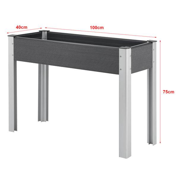 Hochbeet Beverwijk Dunkelgrau in versch. Größen [en.casa]