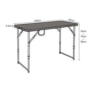 Höhenverstellbarer Klapptisch Adelfia 120x60cm [en.casa]
