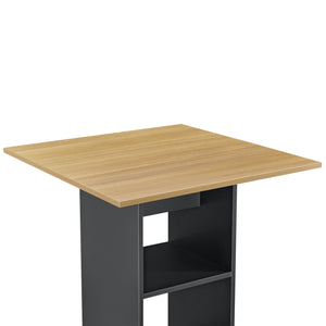 Bartisch Visby 110x70x70 cm mit 3 Regalfächern en.casa