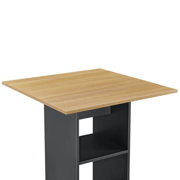 Bartisch Visby 110x70x70 cm mit 3 Regalfächern en.casa