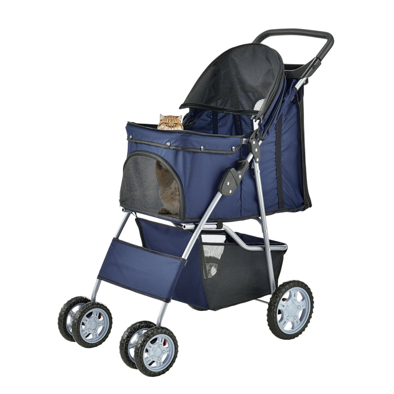 Maßskizze Hundewagen Niceville mit Regenschutz und Tasche in versch. Farben pro.tec
