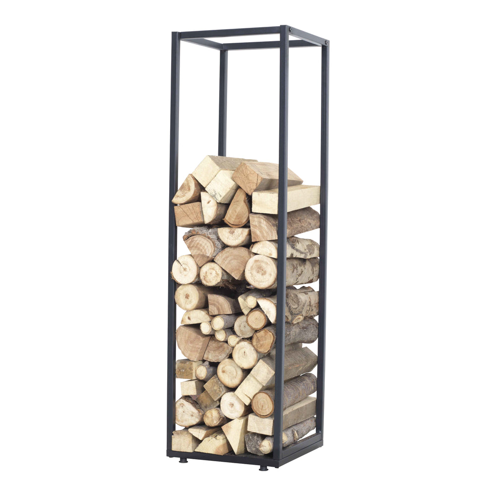Kaminholzregal Tornved Stahl 35x35x120 cm Schwarz [en.casa] - premiumXL
