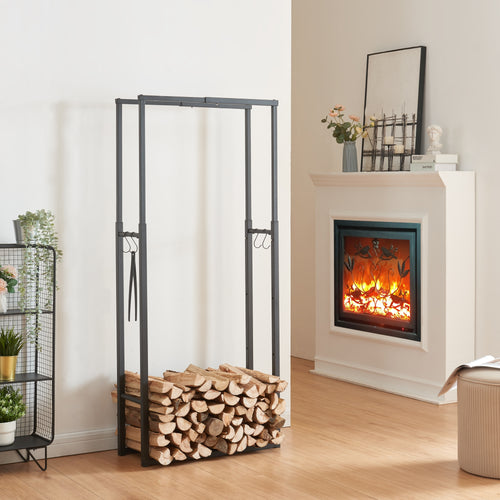 Kaminholzregal Kasan mit verstellbarer Größe [en.casa] - premiumXL