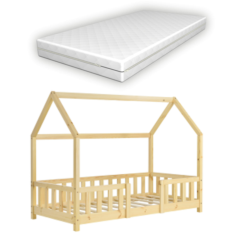 Hausbett Sisimiut mit Matratze und Rausfallschutz [en.casa]