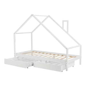 Kinderbett Assling mit 2 Schubkasten 90x200cm in versch. Farben [en.casa]