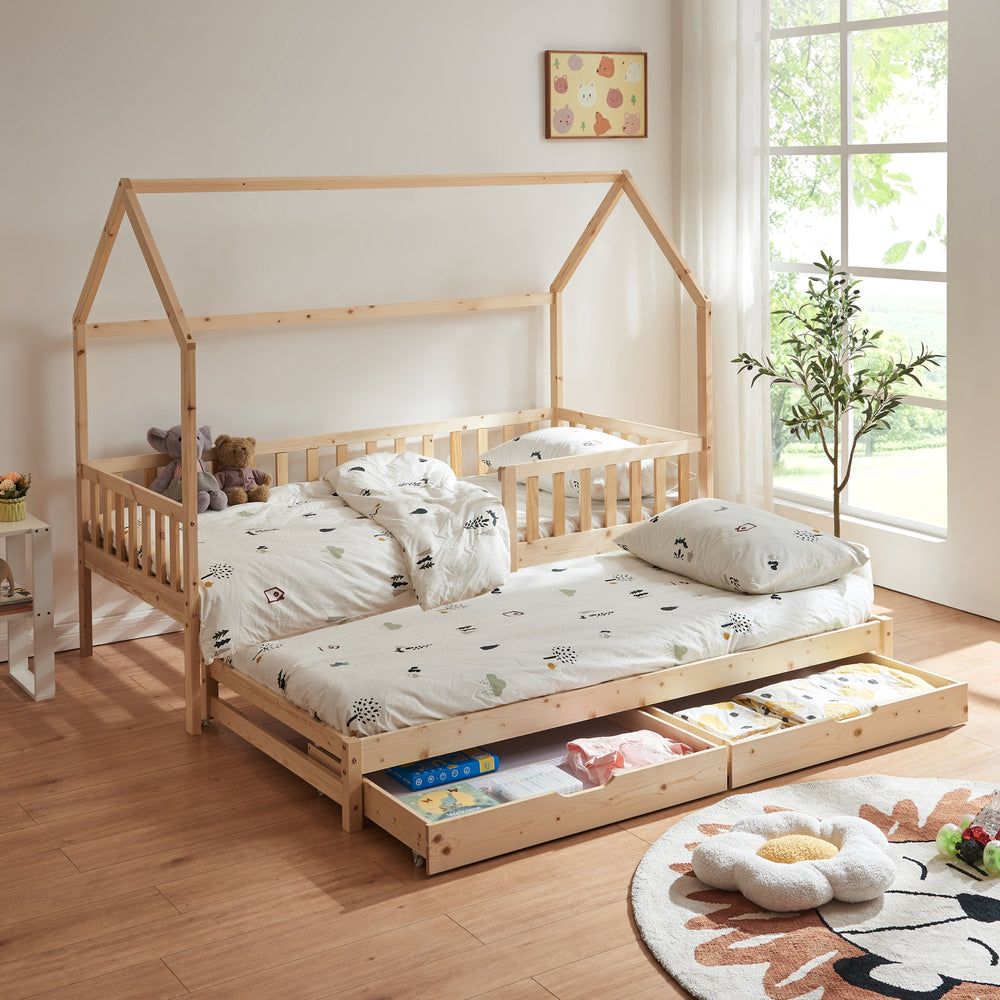 Doppel-Kinderbett Aarghonmaa 90x200 cm Kiefernholz [en.casa]