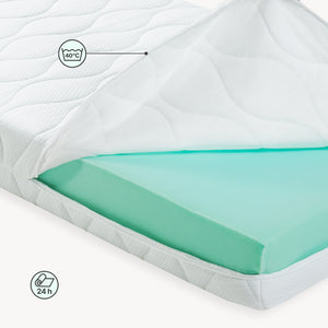 Hausbett Rila im Montessori-Stil mit Matratze und Rausfallschutz 90x200 cm [en.casa]
