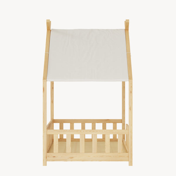 Hausbett Rila im Montessori-Stil mit Rausfallschutz 90x200 cm [en.casa]